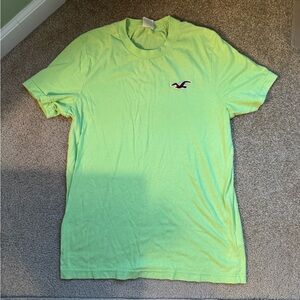 Hollister Men's Neon Green T-Shirt